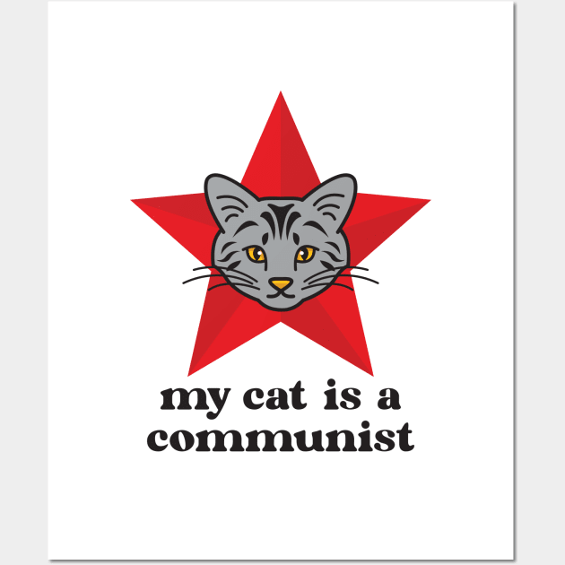 Russian Blue My Cat Is A Communist Wall Art by Inogitna Designs